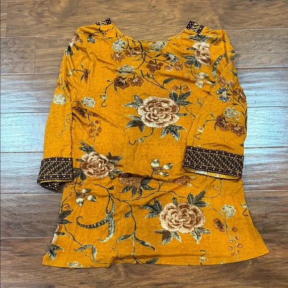 Sundance Mustard Floral Tunic - Etana - Picture 13 of 14